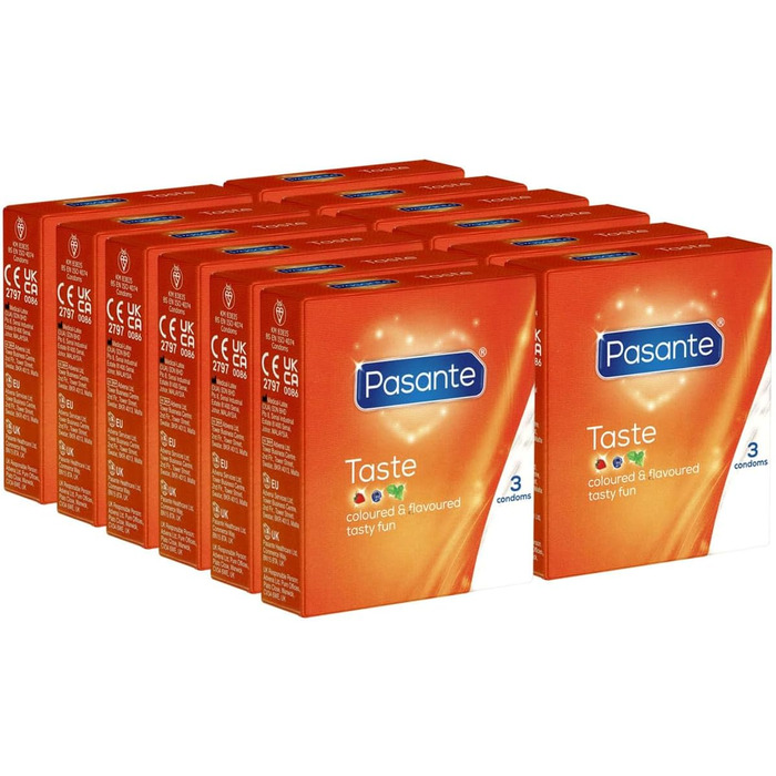 Презервативи з різнокольоровими ароматами - презервативи для орального сексу (чорниця, полуниця, м&39ята), 12 x 3 шт. и