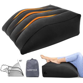 Подушка для підняття ніг SAHEYER, надувна подушка для підняття ніг, подушка для підняття ніг, комфорт для ніг, покращений кровообіг та зменшення набряків, чорна