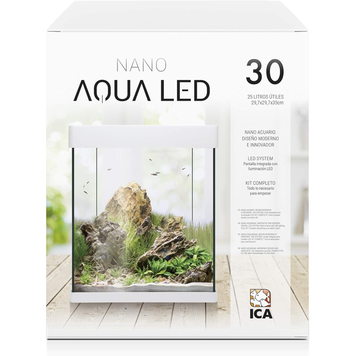Набір для акваріума ICA KNA30 Nano Aqualed Crystal, білий