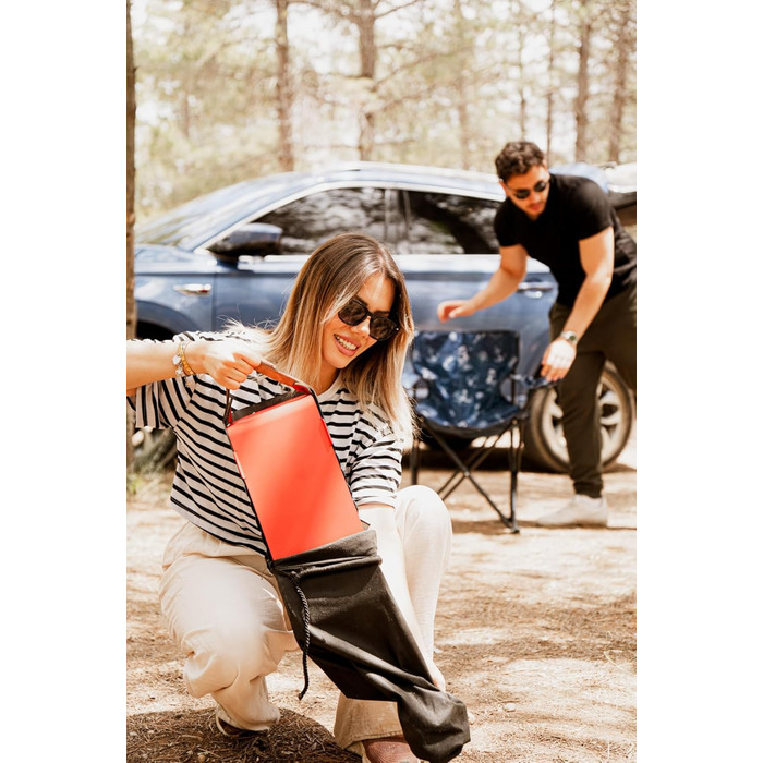 Портативний кемпінговий гриль Fumo M червоного кольору Компактний та розбірний вугільний гриль Легко транспортувати Міцний та практичний для приготування їжі на свіжому повітрі 48x17x11 см (білий)