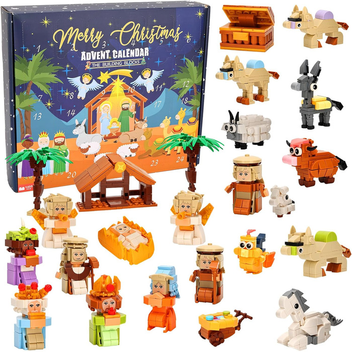 Конструктор Miunana 2025 Advent Calendar Christmas Building Blocks Set, багатоколірний
