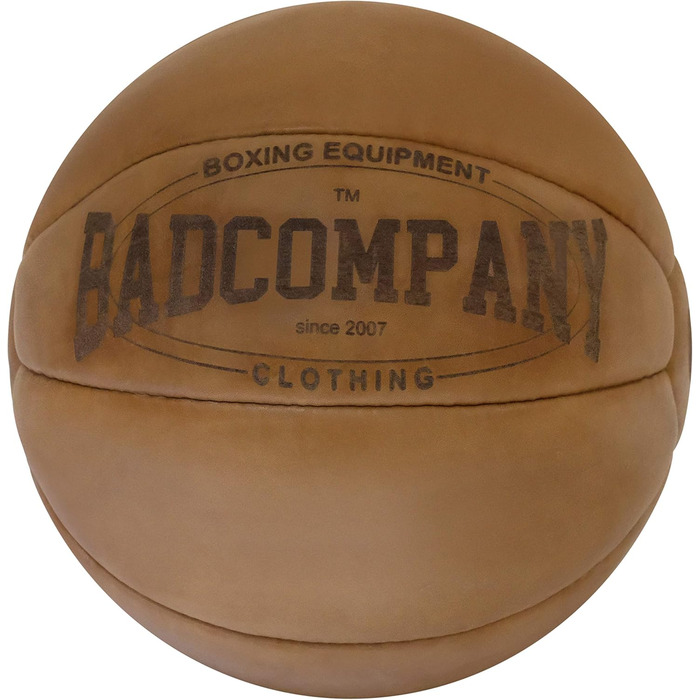 Шкіряний медичний м&39яч Bad Company Vintage з кроком ваги 10 Міцний м&39яч виготовлений з високоякісної натуральної шкіри коричневого або чорного кольору 1-10 кг 10 кг коричневого кольору