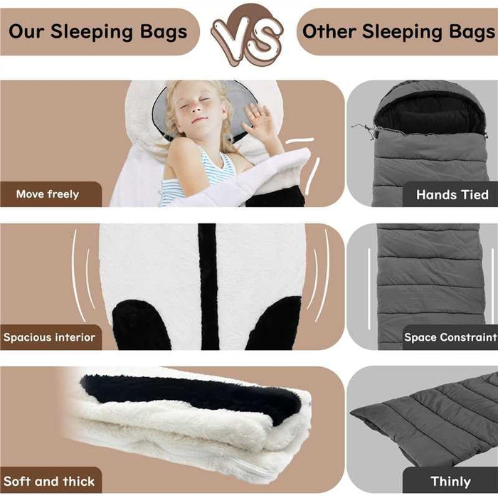 Дитячий спальний мішок 178 x 88 см, складний, дитячий спальний мішок з подушкою та блискавкою, м&39який теплий, багатофункціональний, ковдра для дитячого садка, спальний мішок чорно-білий