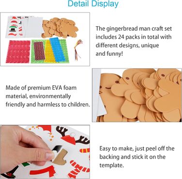 Набір для творчості LAMEK, 24 шт., пряниковий чоловічок із пінорезини