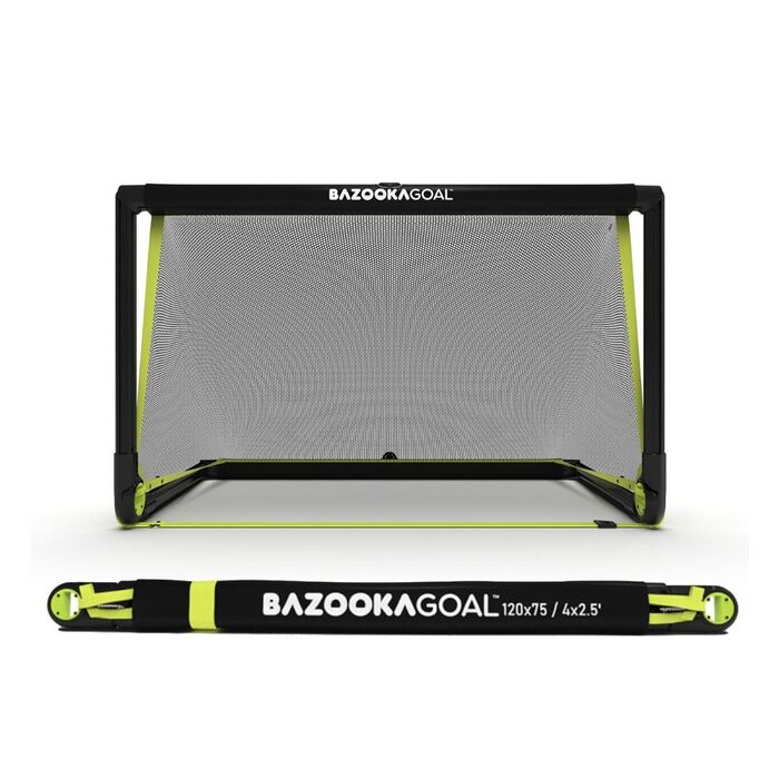 Ворота BazookaGoal Original Solid Frame Pop-Up - Складані міні-футбольні ворота для дітей та дорослих - Портативні футбольні ворота - Легке складання та стійкість 1,20 x 0,75 м Чорний колір