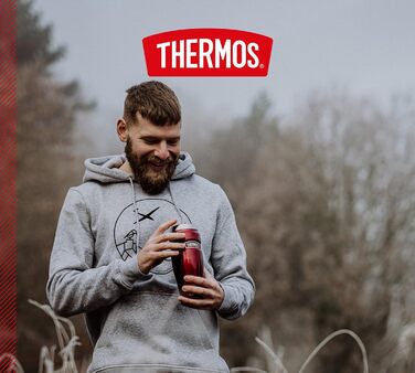 Термокружка-термос Stainless King, кавова кружка з нержавіючої сталі червоного кольору 470 мл, ізольована кружка, можна мити в пос