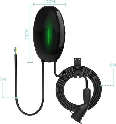 Настінне кріплення зарядного пристрою WISSENERGY EV з однофазною домашньою зарядною станцією Wallbox на 7 кВт типу 2, 32А, зарядни