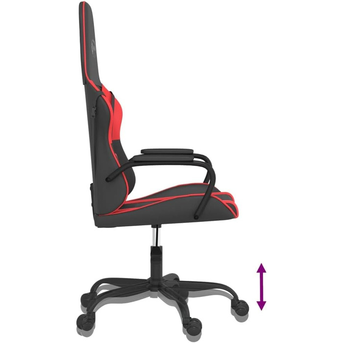 Ігрове крісло, масажне крісло, чорно-червоне, штучна шкіра