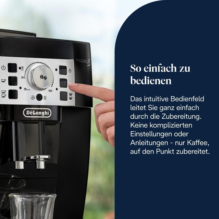 Кавомашина De'Longhi Magnifica S автоматична, 2 напої, 3 функції, чорний/сріблястий