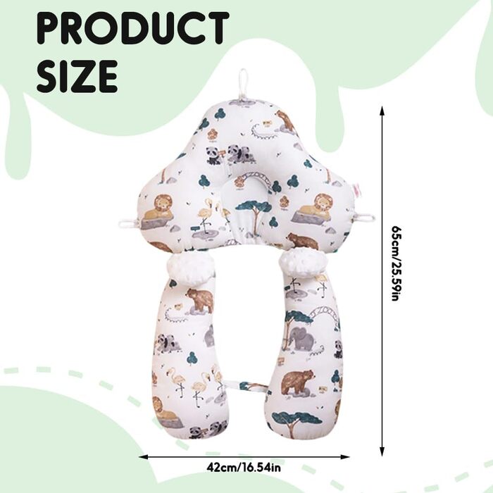 Позиціонуюча подушка, подушка для підтримки голови при синдромі плоского голова, 65 x 42 см, U-подібна позиціонуюча подушка, регульований допоміжний пристрій для позиціонування голови та тіла, можна прати.