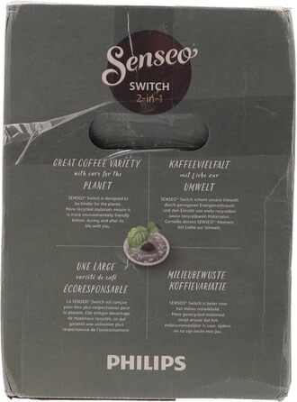 Кавоварка Philips Senseo Switch з фільтром і капсулами, технологія приготування 2-в-1, ємність для води 1 л, 7 чашок за один раз,