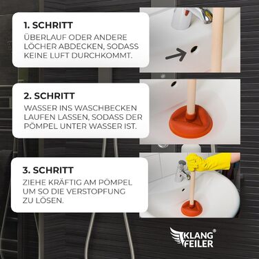 Вантуз для прочищення зливу - присоска 140 мм - надзвичайно сильне всмоктування та виготовлено в Німеччині