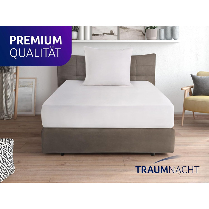 Пухова подушка Traumnacht Comfort з високоякісним напівпуховим наповнювачем та пухостійким чохлом зі 100 бавовни, сертифікована Oeko-Tex, 80 x 80 см, виготовлена за німецькими стандартами якості, 1 пухова подушка 80 x 80 см