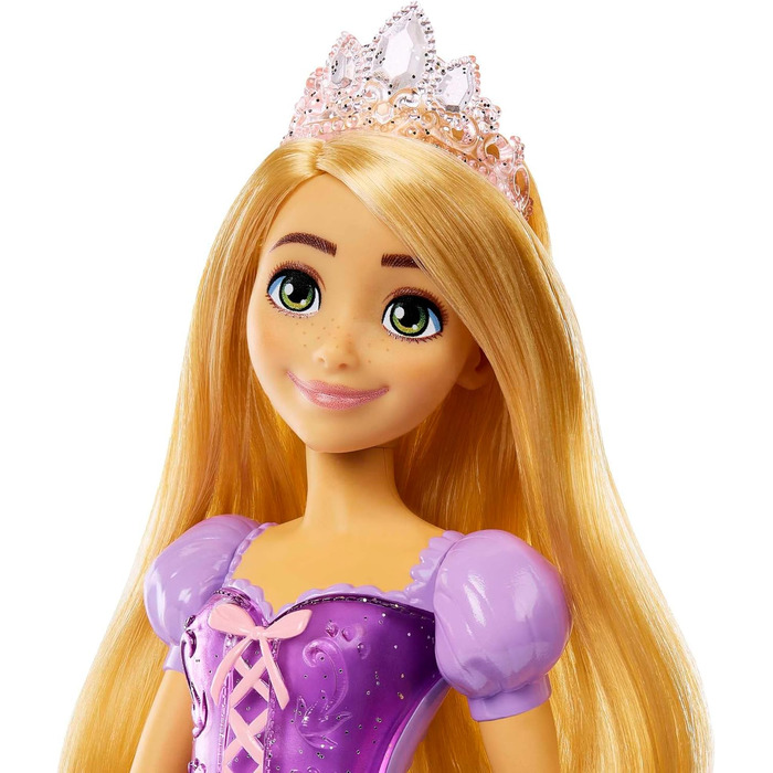 Лялька Mattel Disney Princess Rapunzel, довге волосся для укладання, рухливі, знімні туфлі та діадема, подарунки Disney, іграшка в