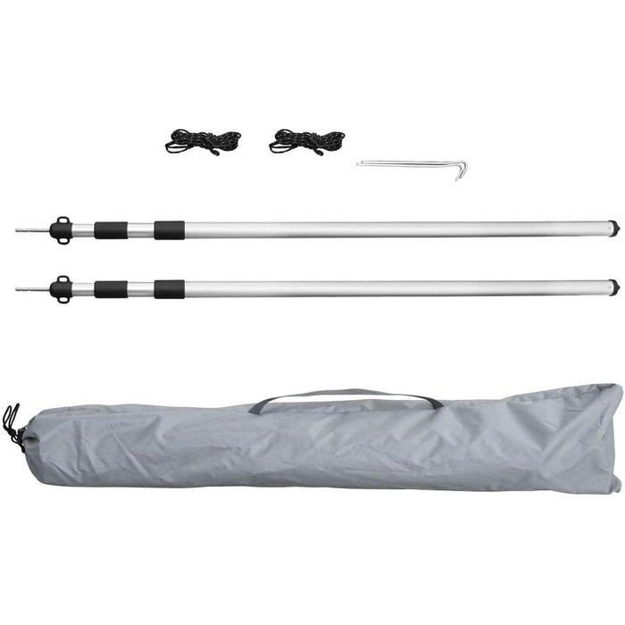 Брезент для будинку на колесах 260 x 240 Тіньове вітрило з пілоном для кемпінгу, автобуса, автомобіля, УФ-50 Захист, водонепроникн