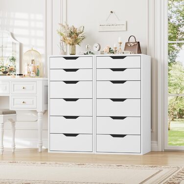 Комод з 6 шухлядами, вузький комод для спальні, вітальні, офісу, передпокою, 45x40x90,5 см, білий