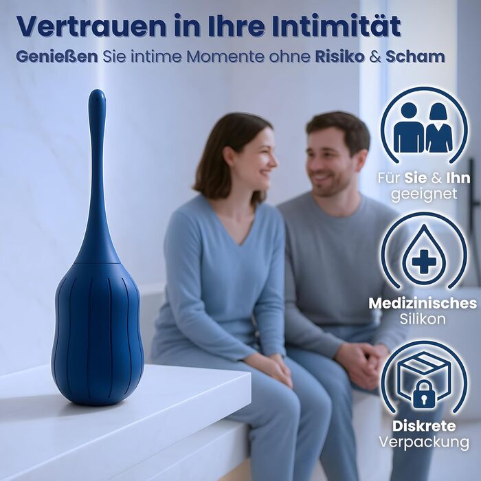 Анальна клізма Docxen, 310 мл, силіконова з зворотним клапаном