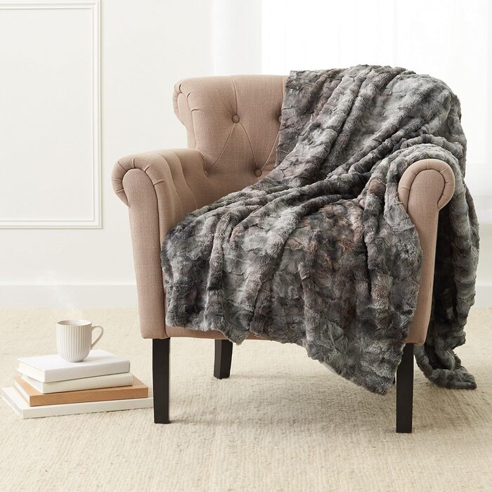 Ковдра зі штучного хутра Storeo Basics, без підігріву, сіра, 150 x 200 см