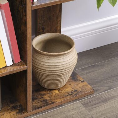 Книжкова полиця VASAGLE у формі дерева, стояча полиця з 13 відділеннями, полиця для зберігання, 25 x 86 x 140 см, вінтажний коричневий LBC67BXV1