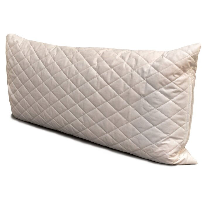 Подушка GIRAFFENLAND з органічного лушпиння спельти 40x80 см, стьобана біла, наповнена безпосередньо органічно вирощеним лушпинням спельти