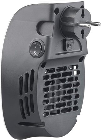 Підключається до розетки побутової техніки Sichler Керамічний вентилятор-обігрівач з термостатом, таймером, дисплеєм, 500 Вт (Маленький обігрівач для розетки, підключається до розетки, для людей похилого віку)