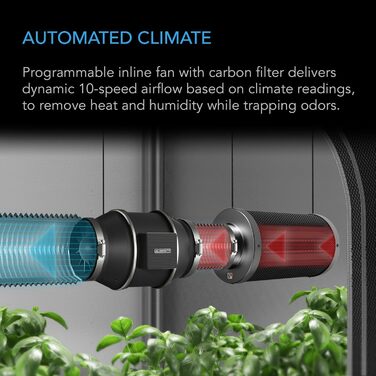 Набір 6 рослин, інтегрований набір наметів для вирощування WiFi, автоматична вентиляція, циркуляція, розклад, повний спектр Світлодіодний світильник Samsung LM301H EVO Bar, 2000D, 5x5