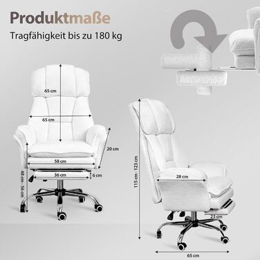 Офісний обертовий стілець для високих і сильних людей з відкидними підлокітниками та підставкою для ніг, широке регульоване ергономічне ігрове крісло для схрещених ніг та комфорту тварин, сірий