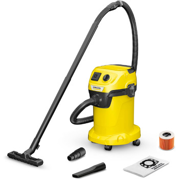 Пилосос для сухого та вологого прибирання Krcher WD 3 P V-19/4/20, вкл. картриджний фільтр, флісовий фільтрувальний мішок, 1000 Вт