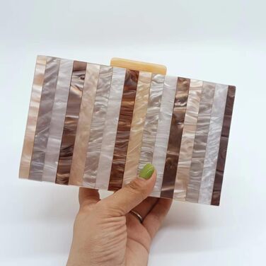 Клатч жіночий акриловий з геометричним мармуровим малюнком, вечірня сумочка з від'ємним ланцюжком, колір абрикосовий