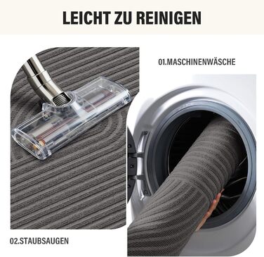 Килимок для вловлювання бруду FEOMOS для приміщень/зовнішнього використання 50x80 см, нековзний абсорбуючий килимок для дверей, який можна прати та міцний, для вхідних дверей, коридору, балкону, кухні - сірий