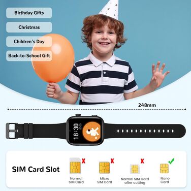 Новий смарт-годинник 2026 року для дітей з відеодзвінками та телефоном, дитячий годинник з голосовим чатом/WhatsApp/WiFi/SOS/SMS/GPS/шкільним режимом/крокоміром/будильником, смарт-годинник для дітей дівчаток/хлопчиків чорного кольору 4-14 років