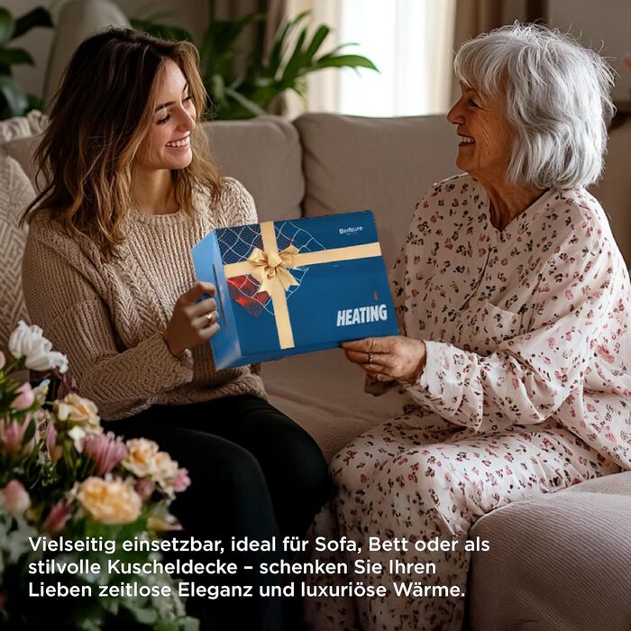 Електрична ковдра з підігрівом BEDSURE - Подарунки для жінок - з автоматичним вимкненням, 6 режимами нагріву та 10-годинним таймером - Захист від перегріву до 8 годин для дому та офісу, сіра 130 x 180 см 01 - сіра