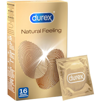 Презервативи Durex Natural Feeling ідеальна посадка та легке скручування матеріал без латексу, приємний запах упаковка 16 шт. (1 x 16 шт. ) 16 шт. (1 упаковка)