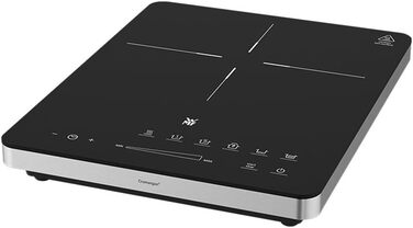 Одинарна індукційна плита мобільна, варильна поверхня до 28 см, індукційна плита 1 варильна поверхня, 8 рівнів, розпізнавання горщика, сенсорний дисплей, склокераміка, функція таймера, 2100 Вт одинарна