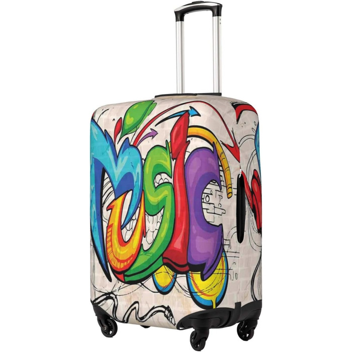 Чохол для валізи Музичний графіті, еластичний захист від подряпин, розмір 95