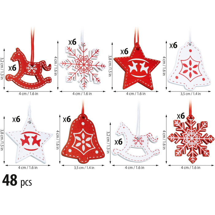 Набір різдвяних прикрас 48 предметів BRUBAKER