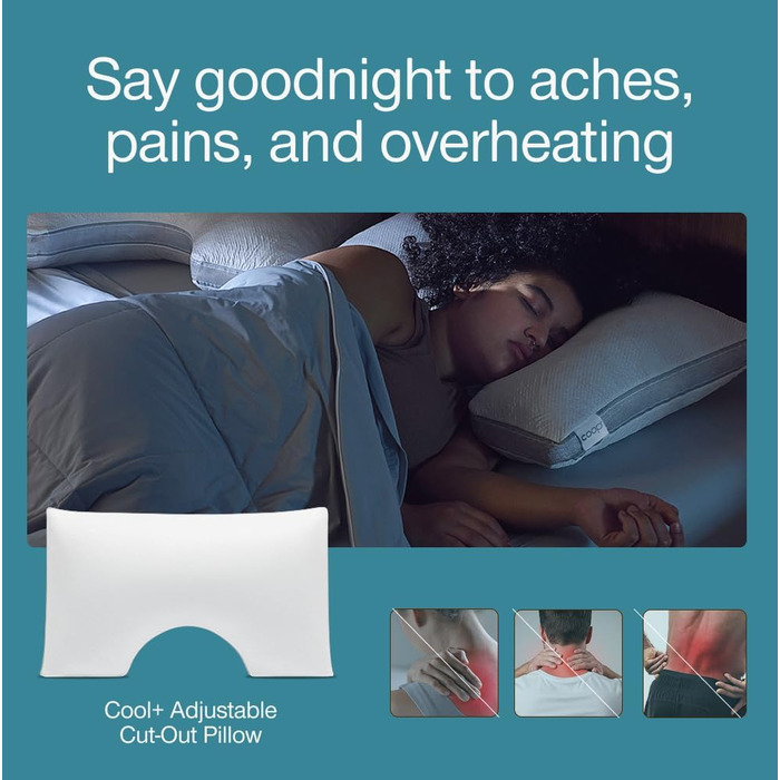 Регульована подушка Coop Home Goods Eden Cool з вирізом, розмір King, з охолоджувальним гелем та вирізом для плечей для підтримки голови, подушка для сну на боці, підтримка шиї для сну, CertiPUR-US/Greenguard Eden Cool з вирізом King