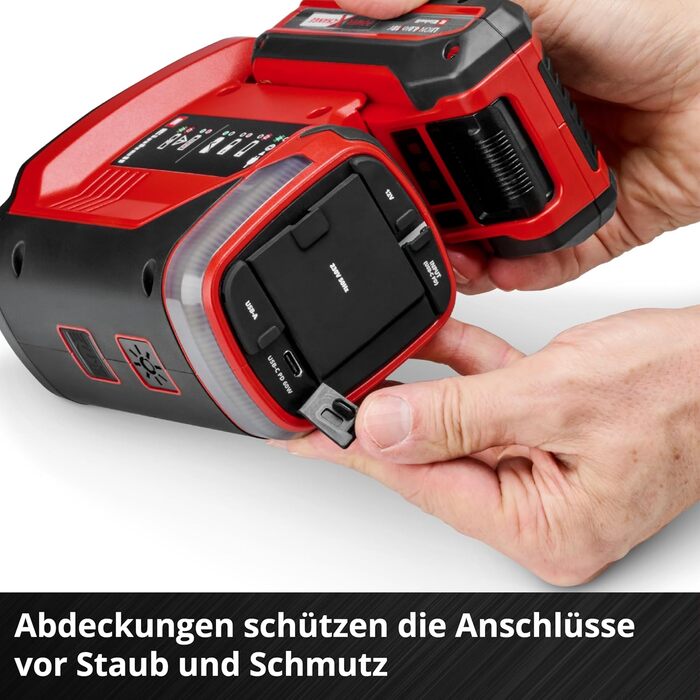 Акумуляторна енергостанція Einhell TE-ES 18/150/1 Li-C PXC (18 В, інвертор, роз'єми 230 В та 12 В, USB-A та USB-C PD, функція зарядки, в комплекті акумулятор PXC 4.0 Аг, сонячна панель, швидкий USB-зарядний пристрій)