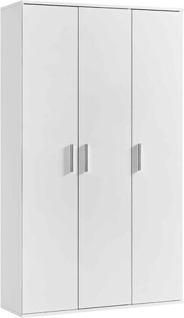 Багатофункціональна шафа з ламінованої деревини з 3 дверцятами на петлях та 6 полицями. Розміри LAP приблизно 95,6 x 167 x 33,4 см