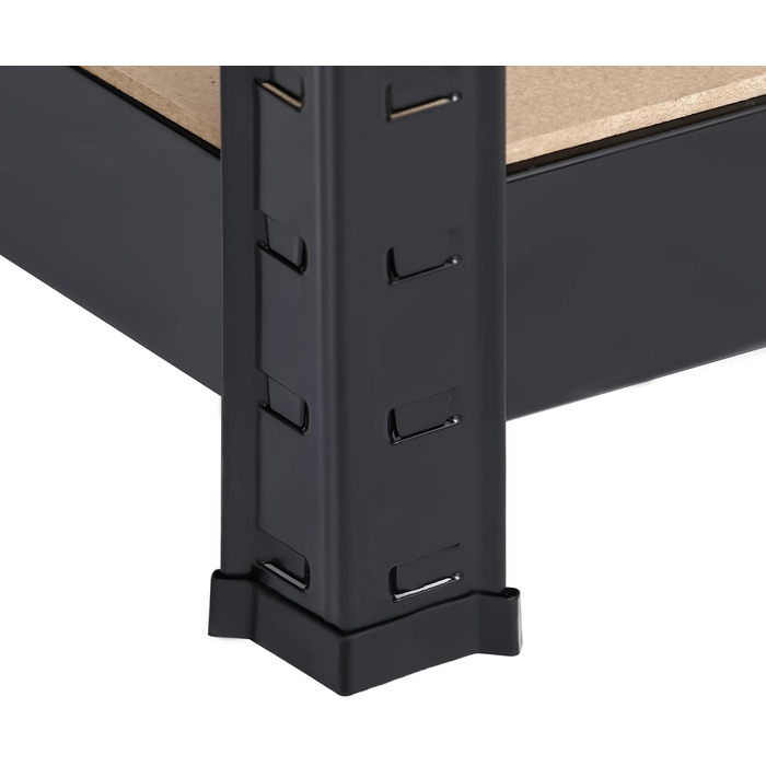 Стелаж SCHULTE Shelf World для важких умов експлуатації з 4 полицями з МДФ, 200x200x60 см (ВxШxГ), вантажопідйомність 200 кг на полицю, чорний