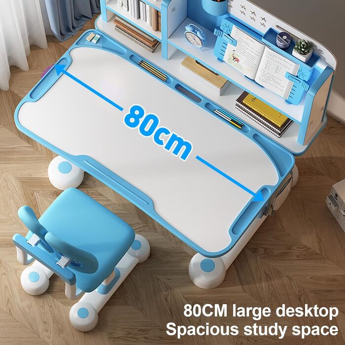 Функціональний комплект столу та стільця для дітей, ергономічний, регульований по висоті, для школи, студента, стіл, що похиляється, з шухлядою, підставкою для книг, ножною педаллю Rose
