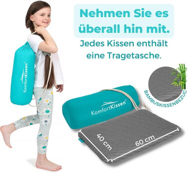 Ортопедична дитяча подушка висотою 5 см з бамбуковою наволочкою Преміальна дитяча подушка з піни з пам'яттю