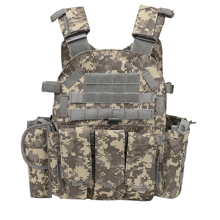 Тактичне спорядження TS TAC-SKY Airsoft Військовий тактичний жилет Molle Бойовий штурмовий бронежилет Тактичний жилет CS Відкритий одяг для мисливців (Колір ACU, Розмір Один розмір) Один розмір Acu