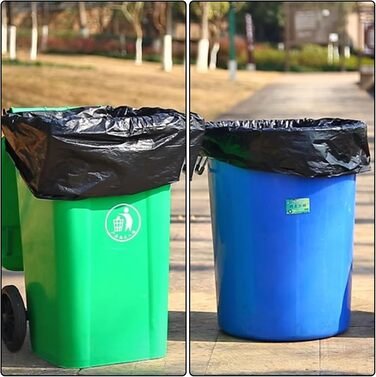 Міцних сміттєвих мішків об&39ємом 240 літрів, 120 x 140 см, сміттєві мішки 240 л, сміттєві мішки, надміцні сміттєві мішки, сміттєві мішки, для побутових відходів та офісного використання - чорні, 50