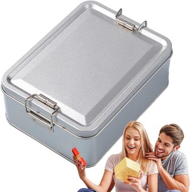 Металева коробка для зберігання прямокутна банка з білого металу з надійною кришкою, герметичні багатоцільові контейнери для кави, чаю, прикрас, цукерок, шоколаду для кухні, комори, сріблястого кольору