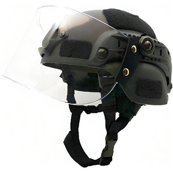 Тактичний шолом LEJUNJIE Mich 2000 Fast з прозорим козироком Riot, захисним щитком для обличчя, розсувними окулярами для страйкболу, пейнтболу, CS, військових ігор на відкритому повітрі BK
