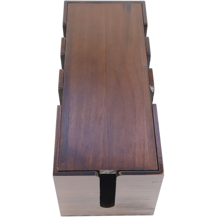 Дерев&39яна коробка для зберігання кабелів з відкритою конструкцією для організації проводів, телевізійних приставок та невеликих електронних пристроїв вдома або в офісі (темно-коричнева)