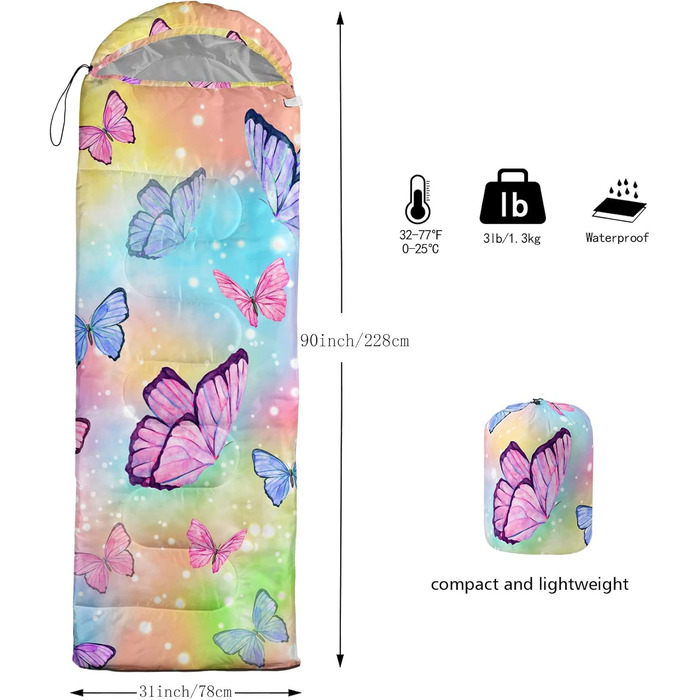 Спальні мішки HOSIMA, спальний мішок-мумія для холодної погоди для дівчаток, хлопчиків, чоловіків, водонепроникний для теплого кемпінгу, походів, активного відпочинку на свіжому повітрі, подорожей, полювання, з компресійними мішками Multi 1