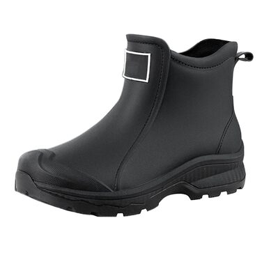 Чоловічі гумові чоботи, водне взуття, верхній одяг, гумове взуття для студентів, повсякденне модне взуття, все для роботи на свіжому повітрі, риболовлі, автомийки, кухні, не бахіли, гумові черевики, високі черевики для чоловіків, розмір 42 EU, чорний