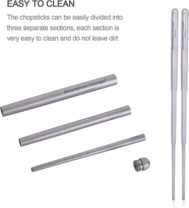 Титанові складні палички для їжі Кемпінгові дорожні висувні палички для їжі Ультралегкі багаторазові портативні столові прибори Ск